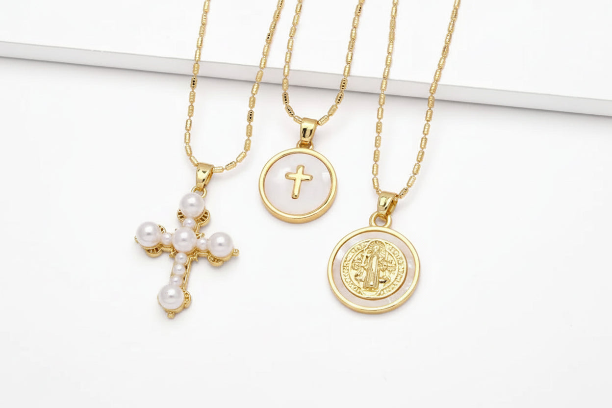 Cross Virgin Mary Pendant Necklace