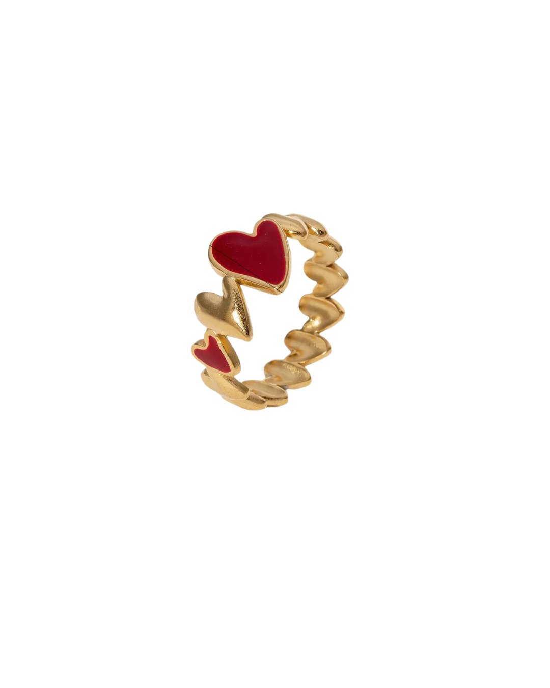Real Gold Plated 18K Gold  Heart Open Rings