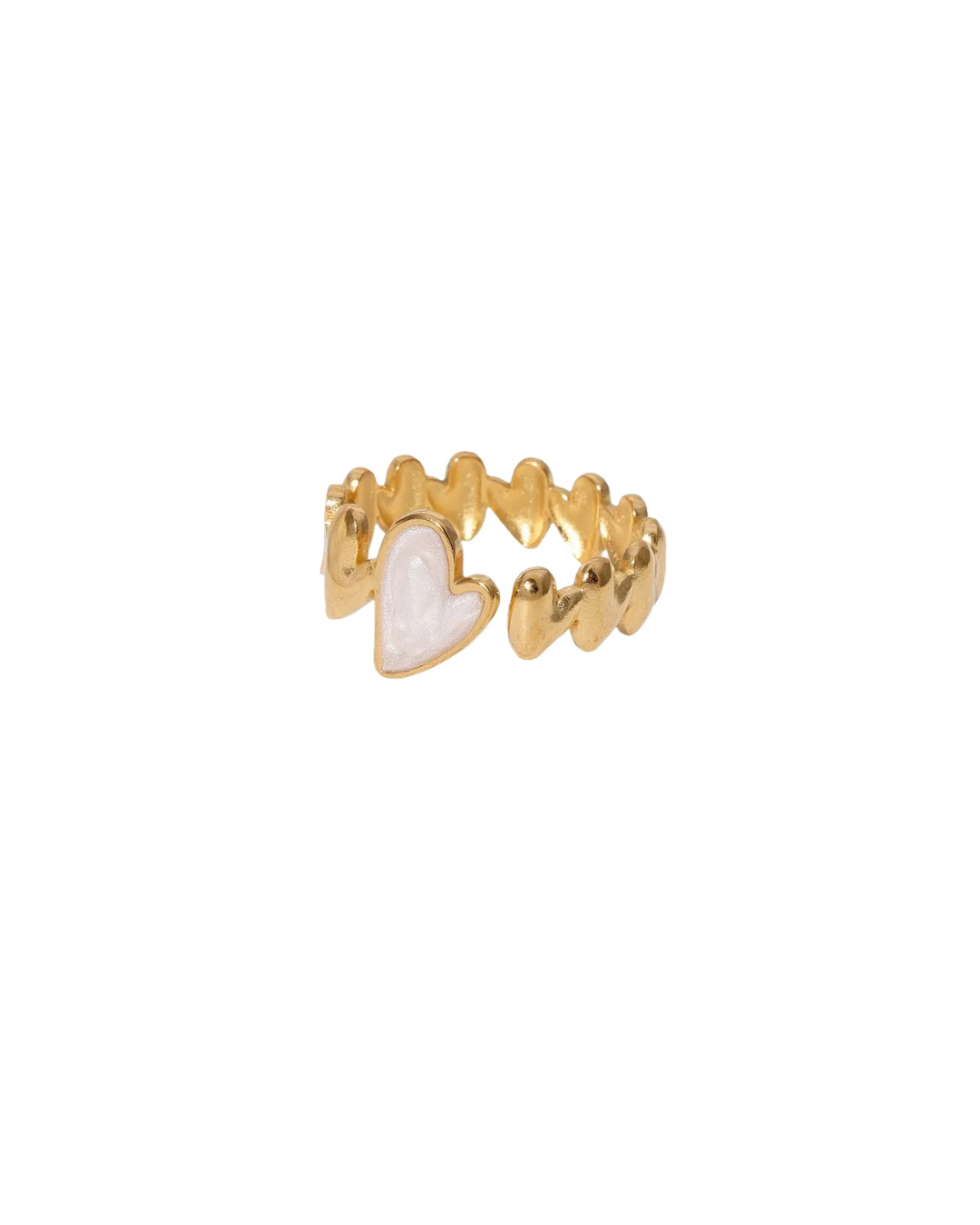 Real Gold Plated 18K Gold  Heart Open Rings