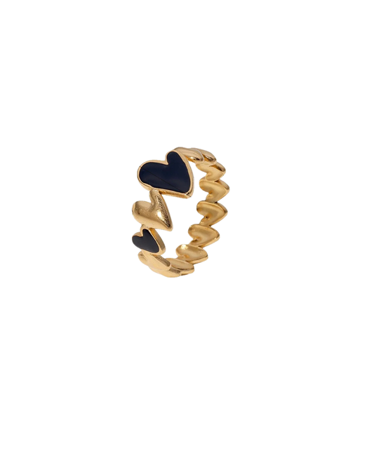 Real Gold Plated 18K Gold  Heart Open Rings