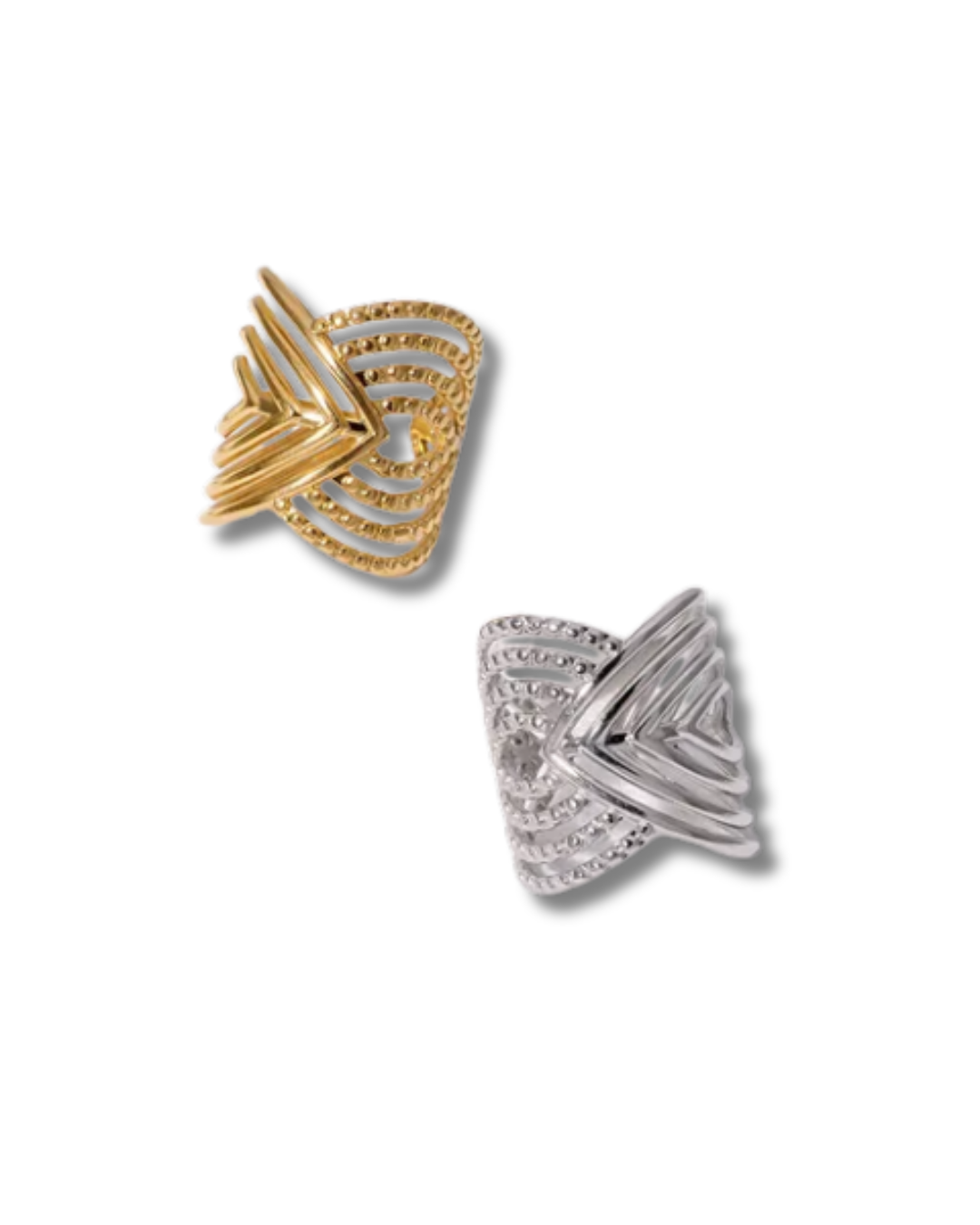 Coated Real Gold Plated 18K Gold Geometric