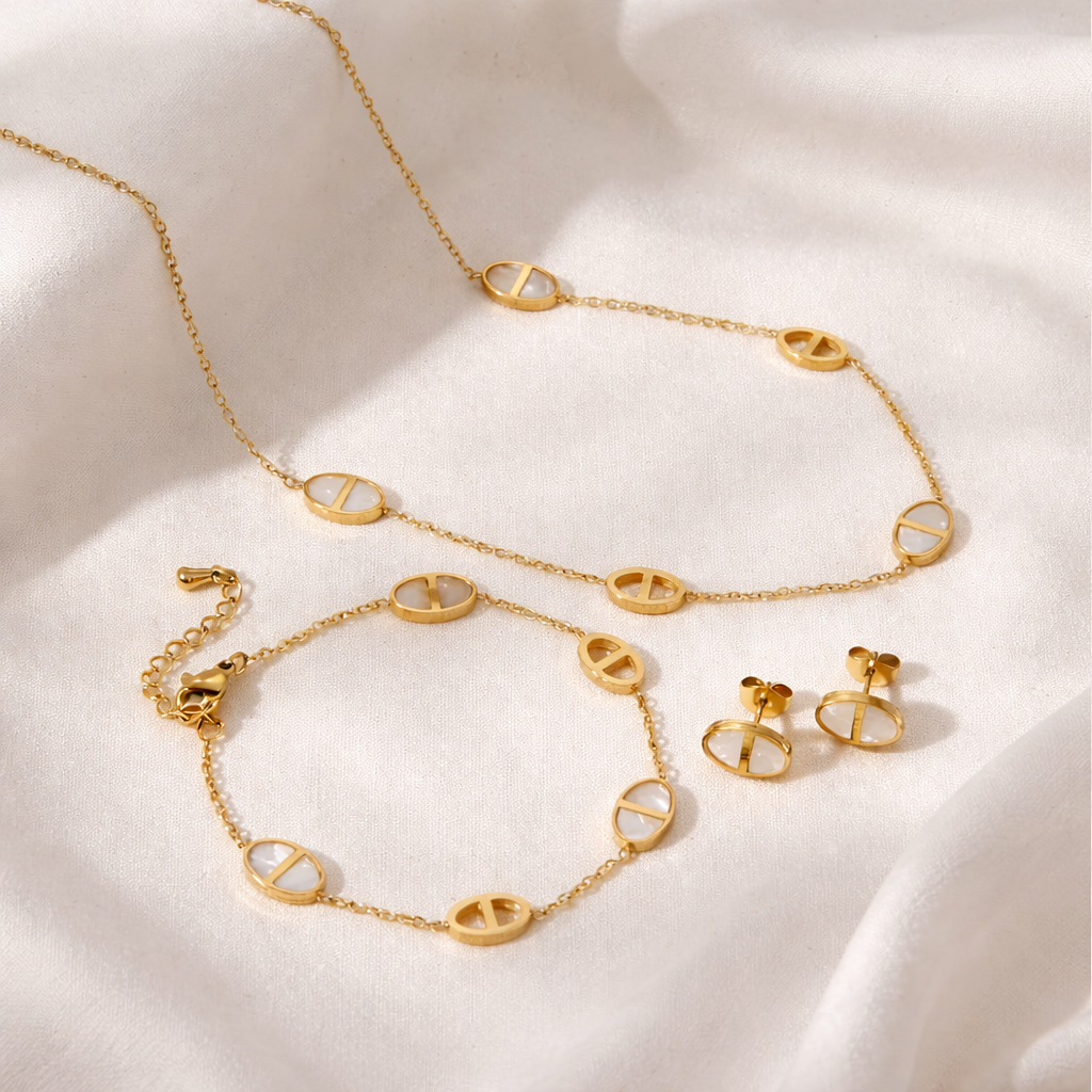 18K Gold Plated Bracelets Jewelry Sets