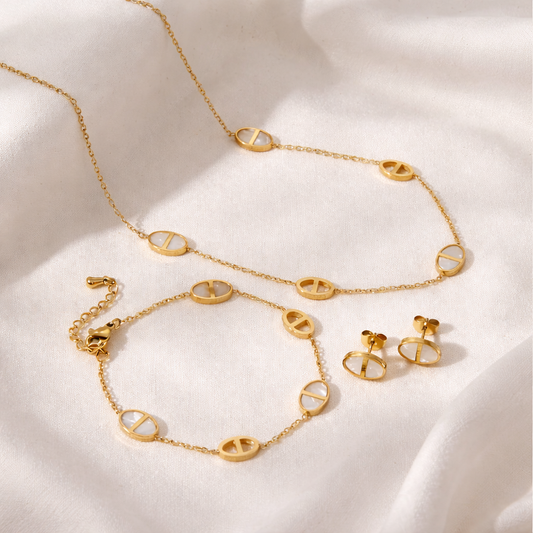 18K Gold Plated Bracelets Jewelry Sets