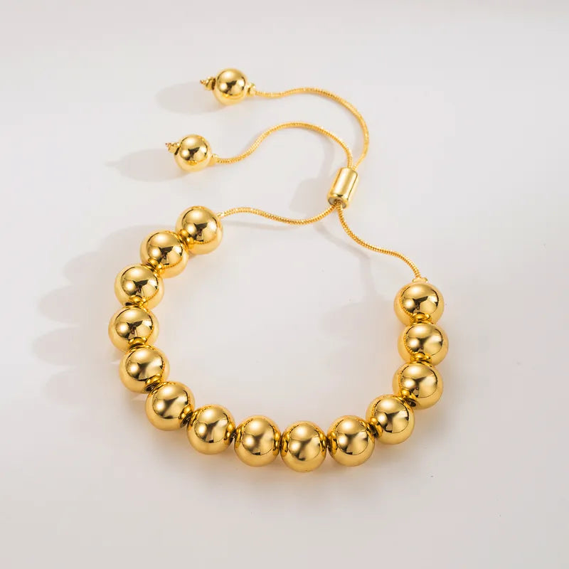 Copper 18K Gold Plated Round Bracelets