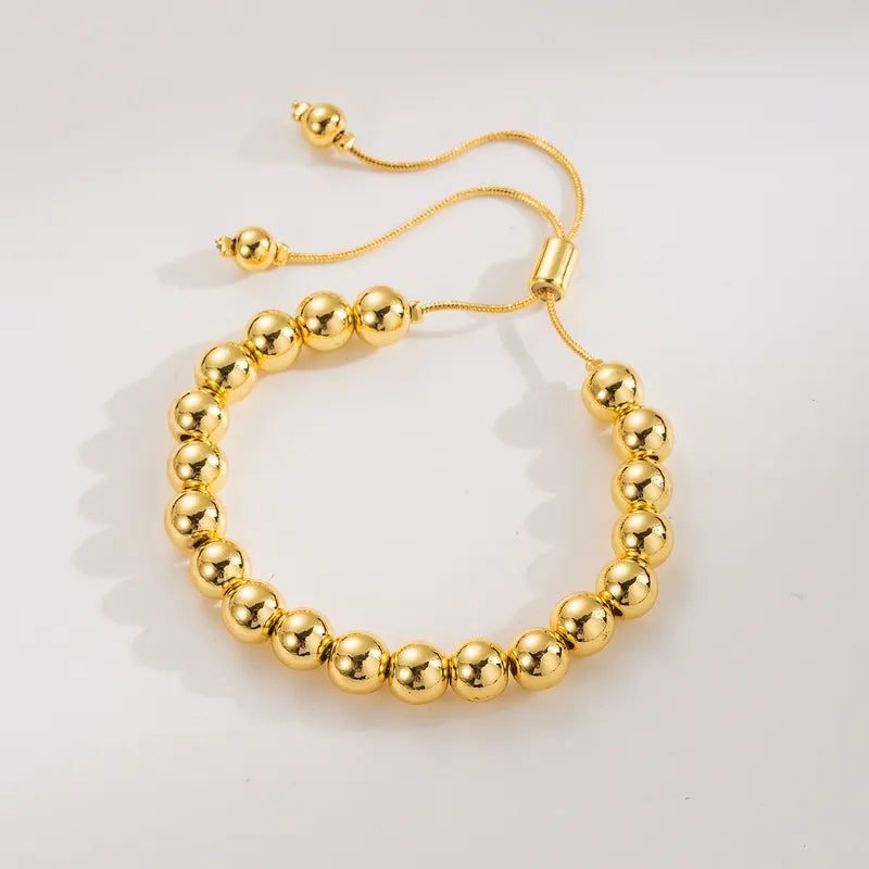 Copper 18K Gold Plated Round Bracelets
