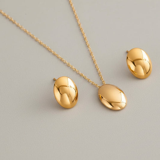 Geometric Oval Jewelry Set