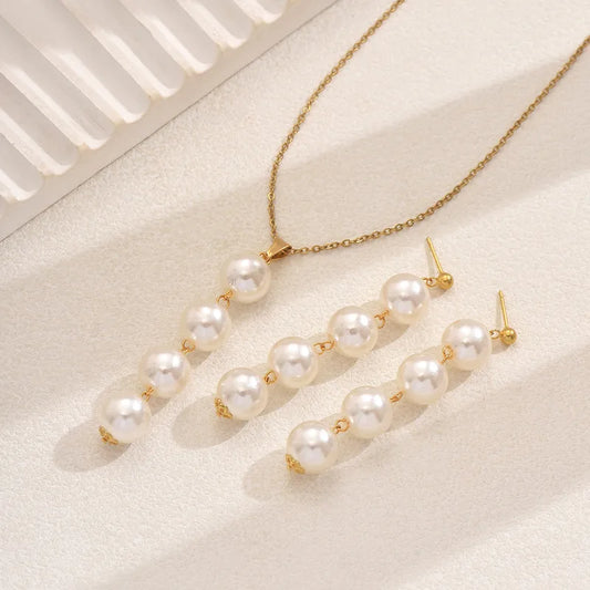 Baroque Earrings Necklace Jewelry Set